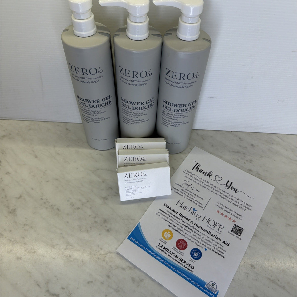 Gilchrist & Soames Zero% Shower Gel - 3 Bottles Hilton Hotels, 15oz Each, Free Shipping & Soap Samples