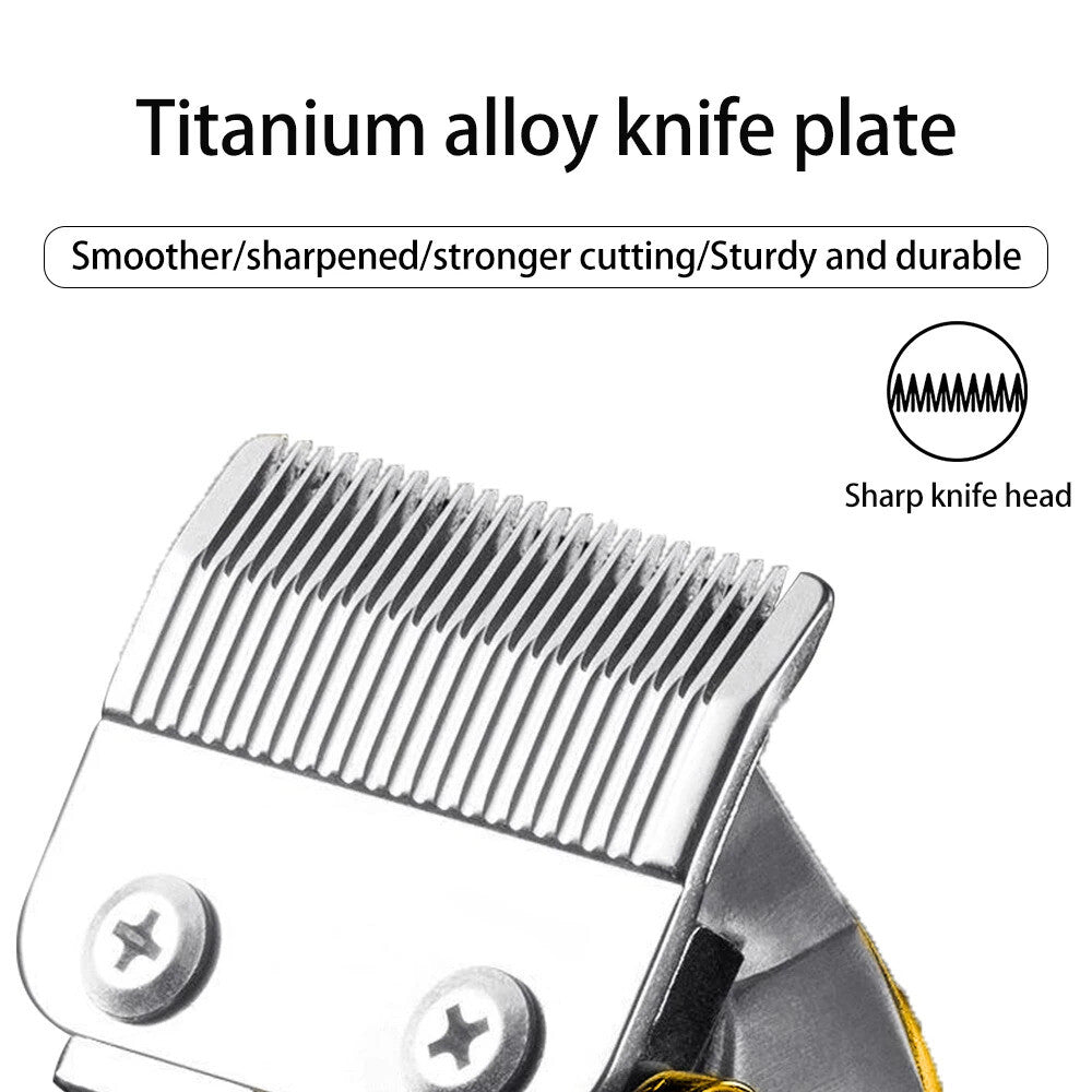 Professional Hair Clippers & Trimmer Kit with Adjustable Blades and Rechargeable Battery