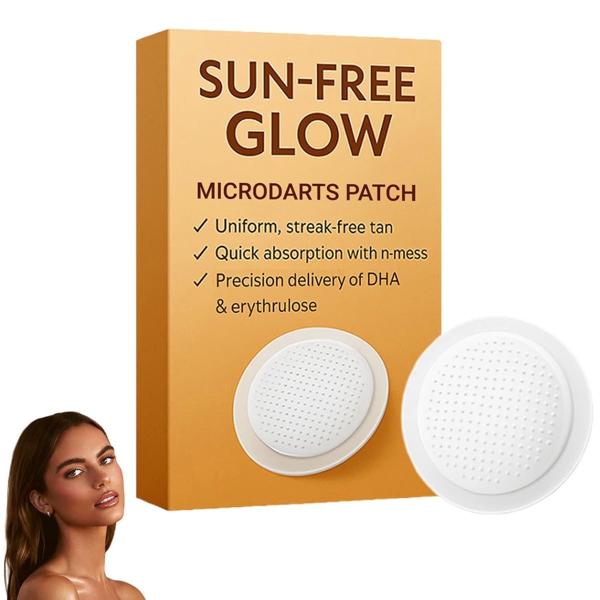 Sun Free Glow Microdarts Tan Patches for Natural Bronze Tan - 10 Patches
