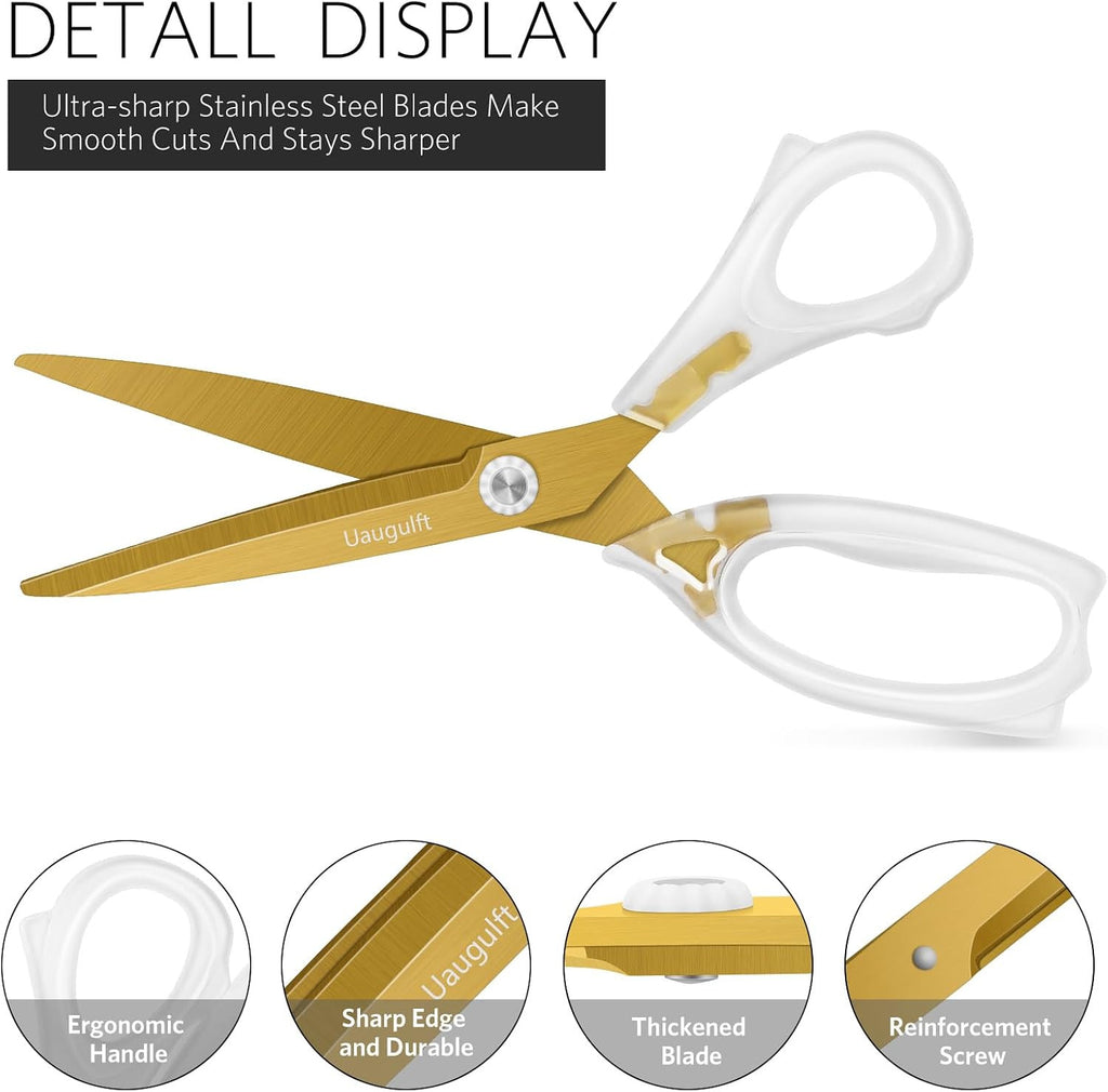 Multi-Purpose Acrylic Scissors Set with Titanium-Coated Blades and Ergonomic ABS Handles