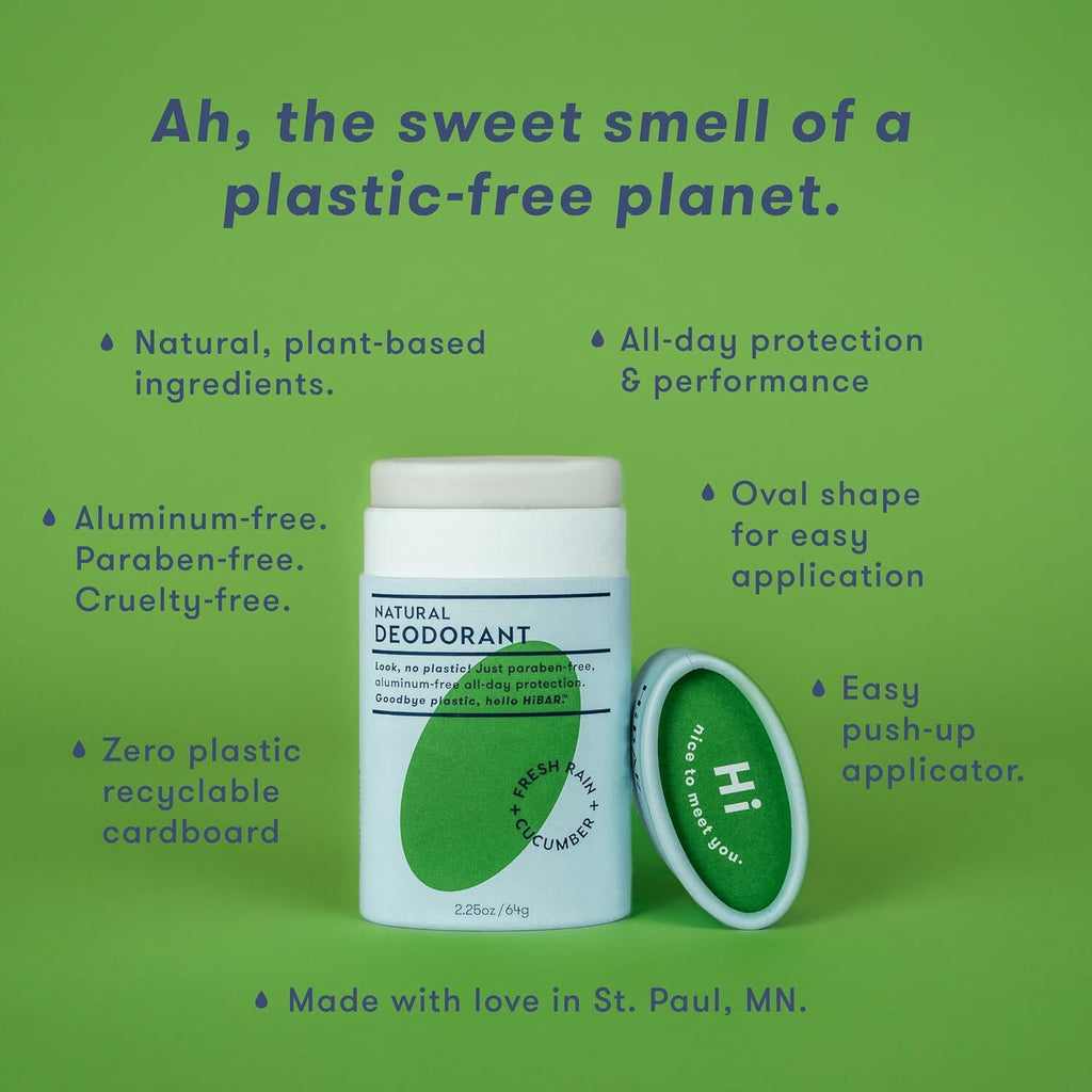 Natural Aluminum-Free Deodorant with Cucumber & Rain Scent - 2.25 Oz