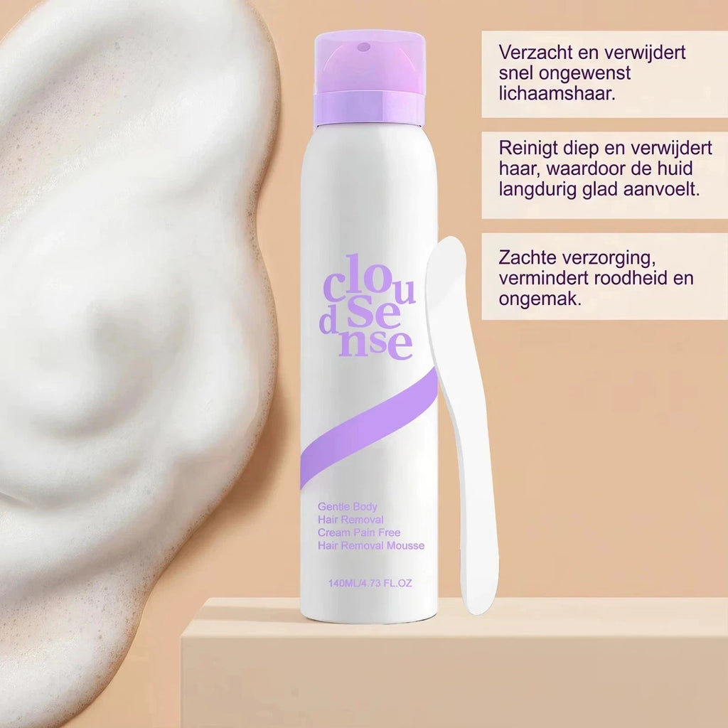 Gentle Hair Removal Mousse Spray with Aloe & Hyaluronic Acid - Full Body