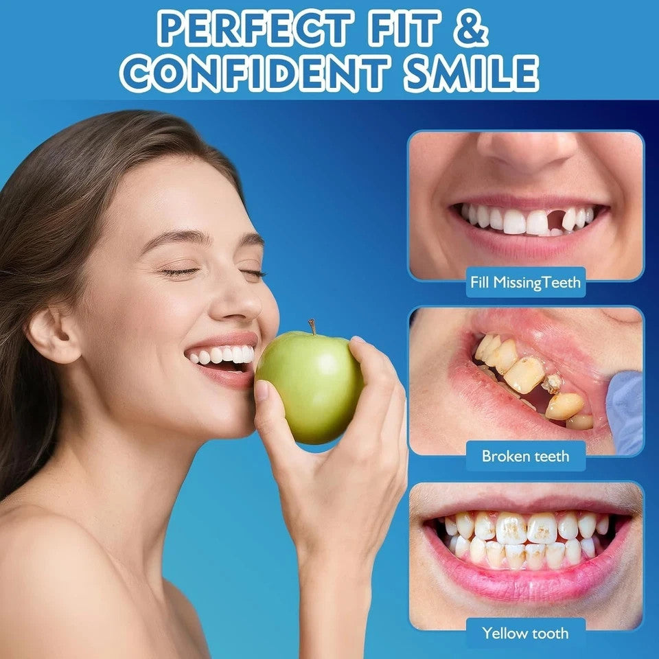 Moldable False Teeth & Veneers Set for Men and Women - Custom Fit Temporary Dentures