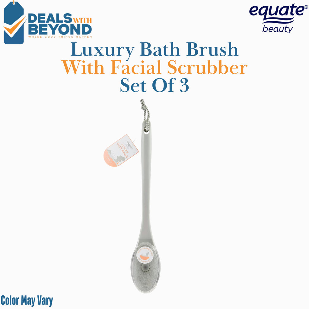 Luxury Bath Brush Set with Long Handle and Silky Bristles – 3 Pack