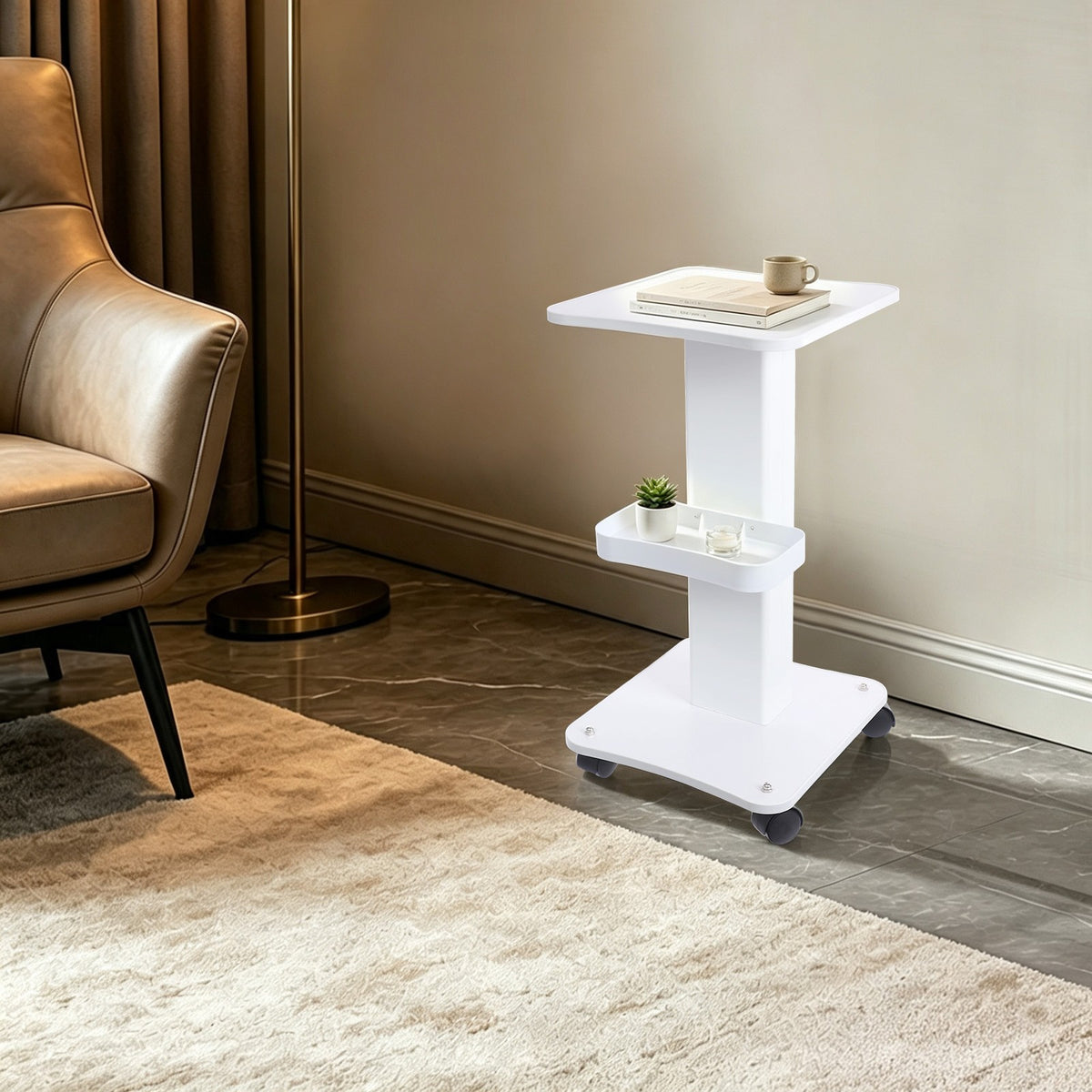 3-Tier Beauty Rolling Cart Trolley with Wheels for Spa & Salon