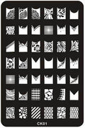 Nail Art Stamping Image Plates with White Holder - 9.5x14.5cm Large Nail Stencil