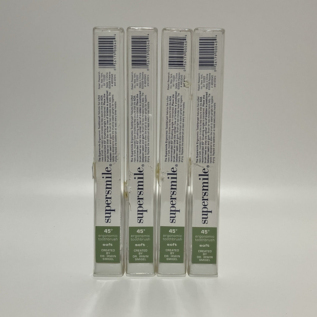 Ergonomic Soft Angle Toothbrush Pack - Crystal Clear, 4 Pack