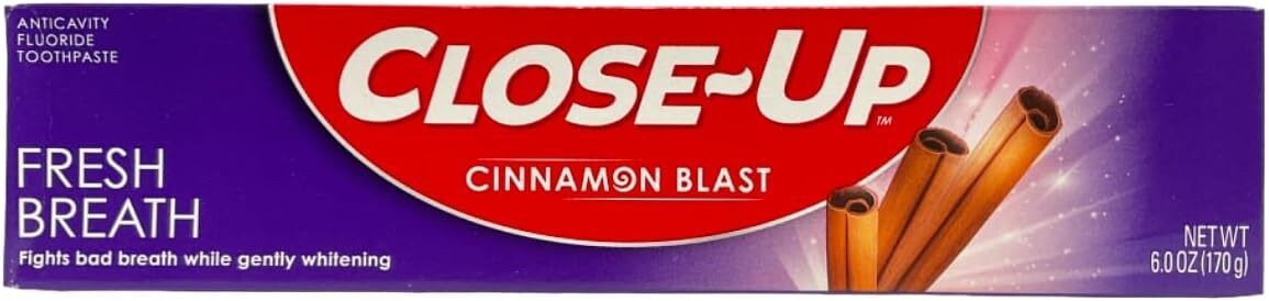 Close Up Anticavity Fluoride Toothpaste Red Gel Cinnamon Blast 6oz - Freshening & Whitening