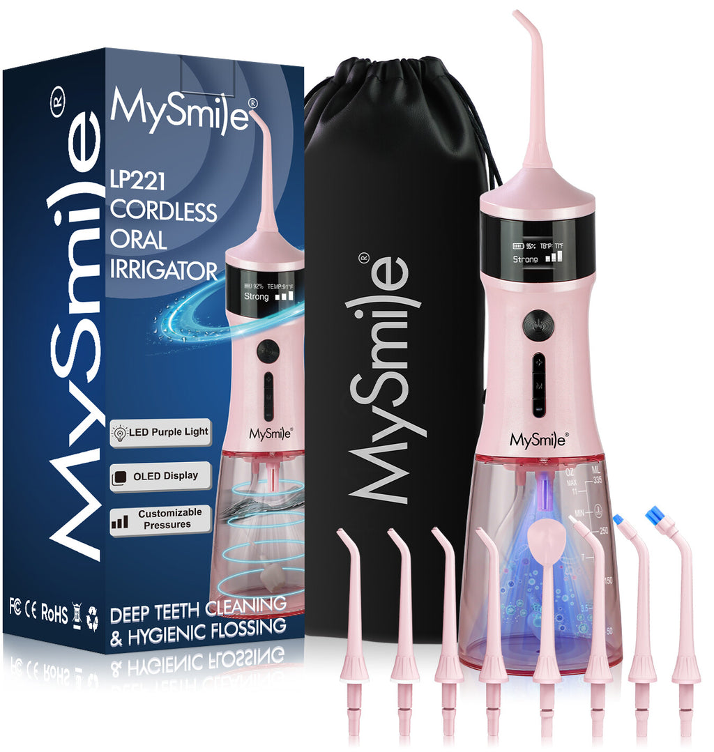 Portable Cordless Water Flosser Dental Irrigator with UV Light and Multiple Tips