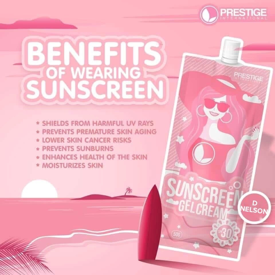 Sunscreen Gel Cream - Lightweight UV Protection for Daily Use, 50g Each
