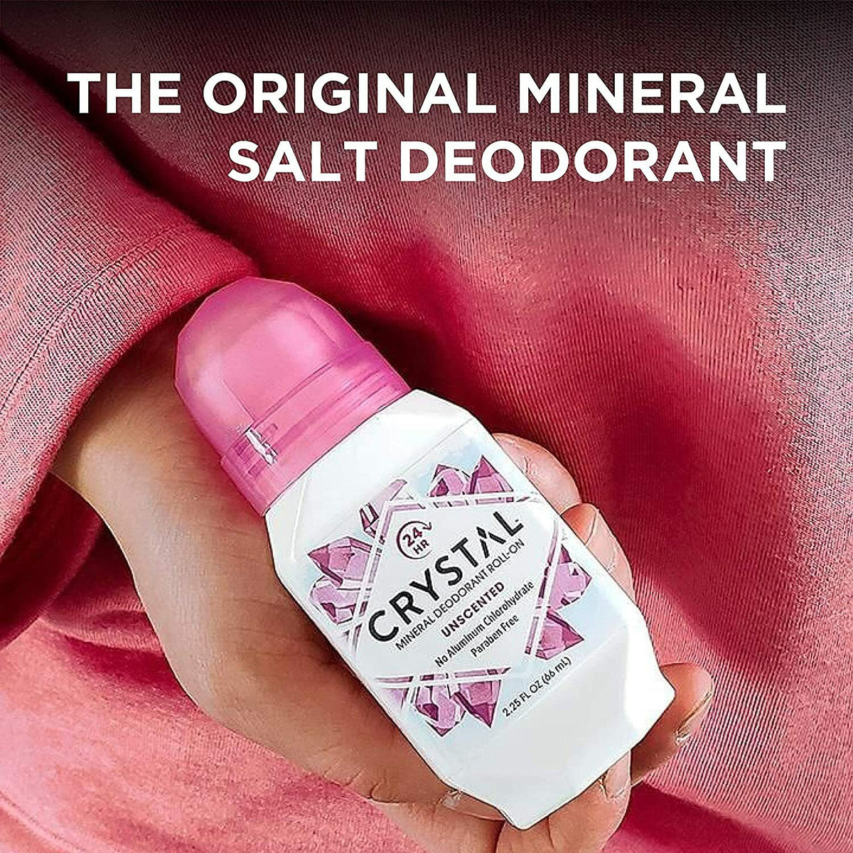 Natural Alum Stone Deodorant - Mineral Crystal Roll-On for Sensitive Skin