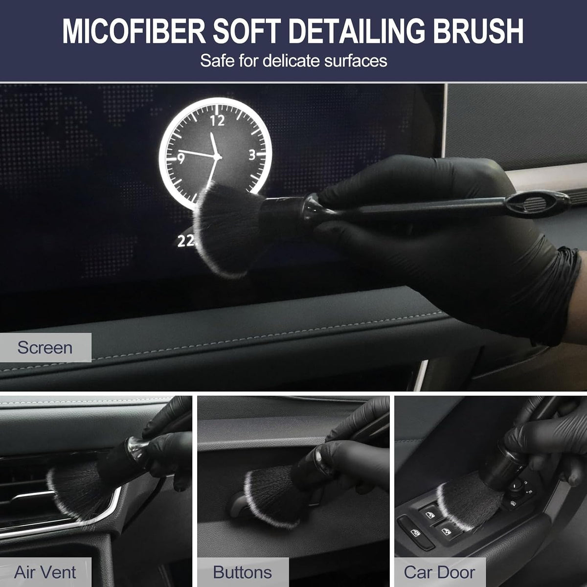 6-Piece Car Detailing Brush Set for Interior & Exterior Cleaning