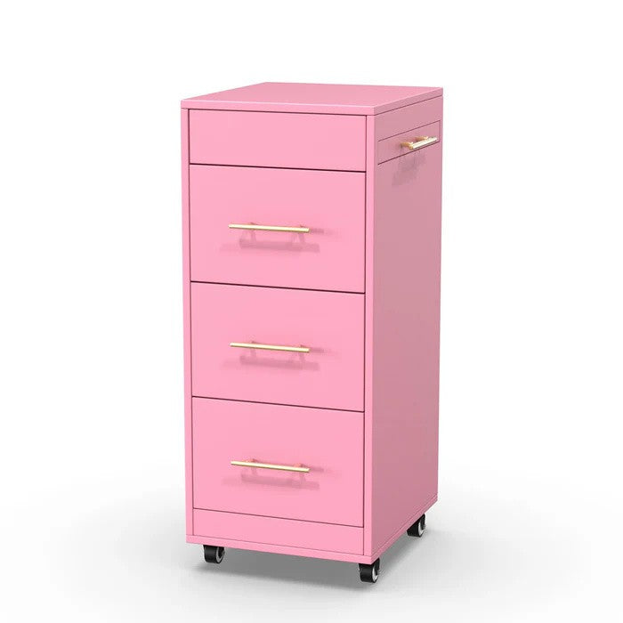 Salon Trolley Cart with Lockable Wheels, 3 Storage Drawers & Tool Rack