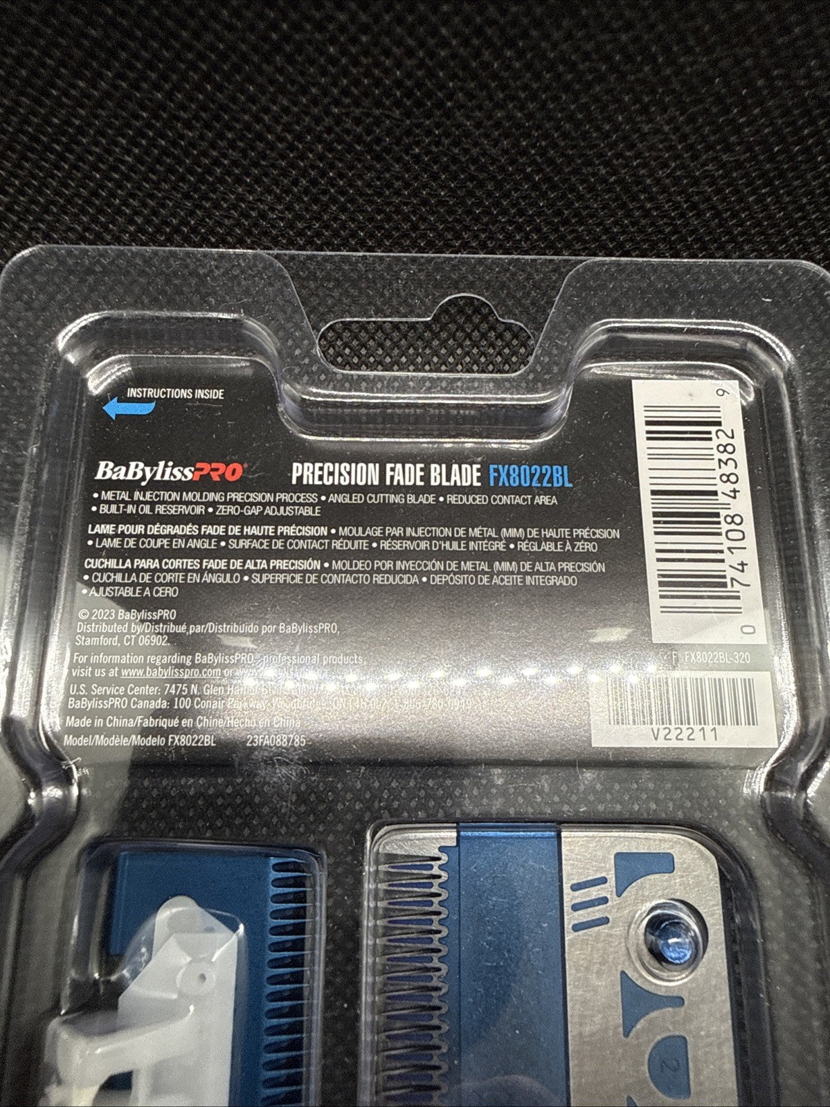 BaBylissPRO Blue Titanium Precision Fade Blade FX8022BL - Hair Clipper Replacement Part