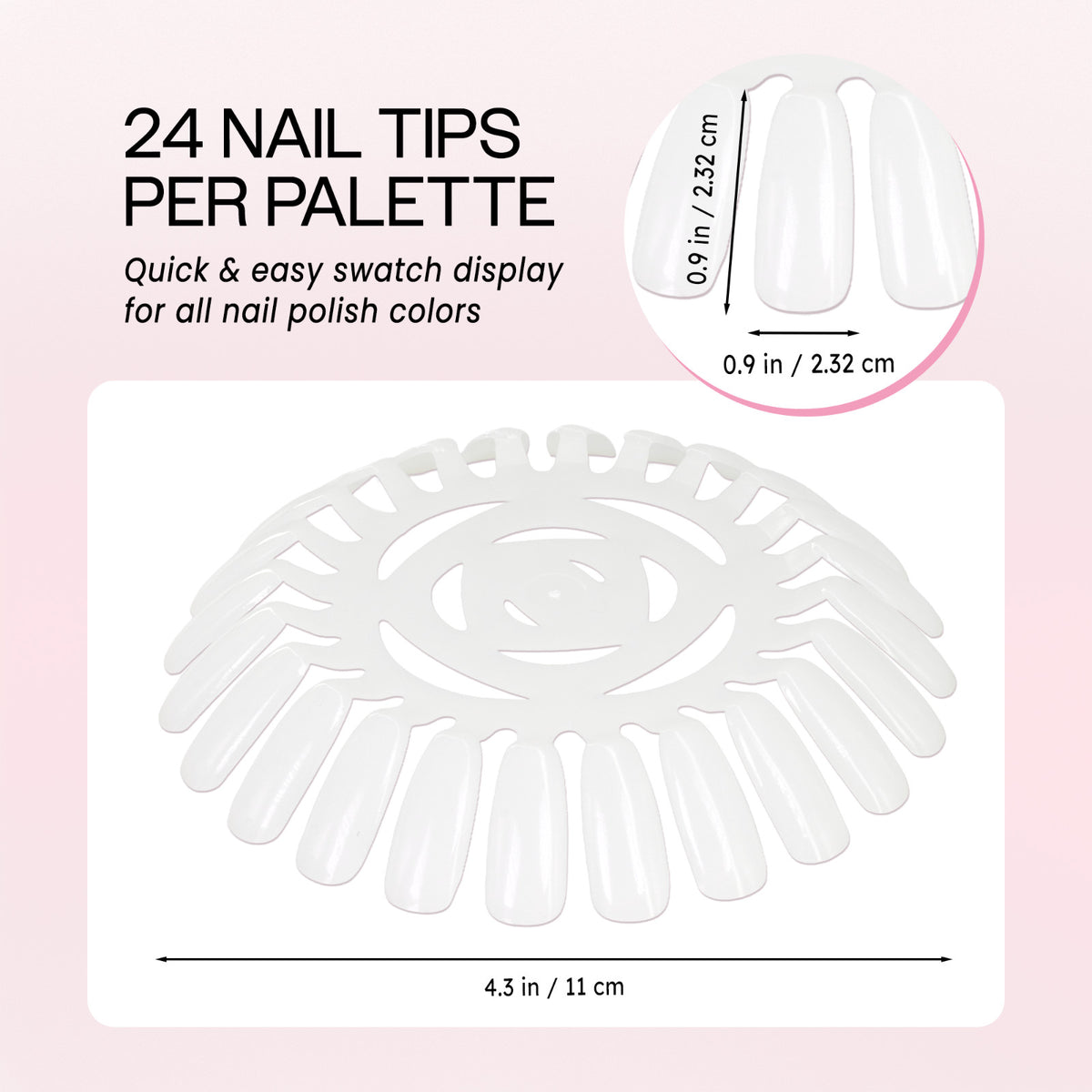 Nail Art Tips Display Wheel Set - 24 Tips per Wheel, 10 Wheels Pack