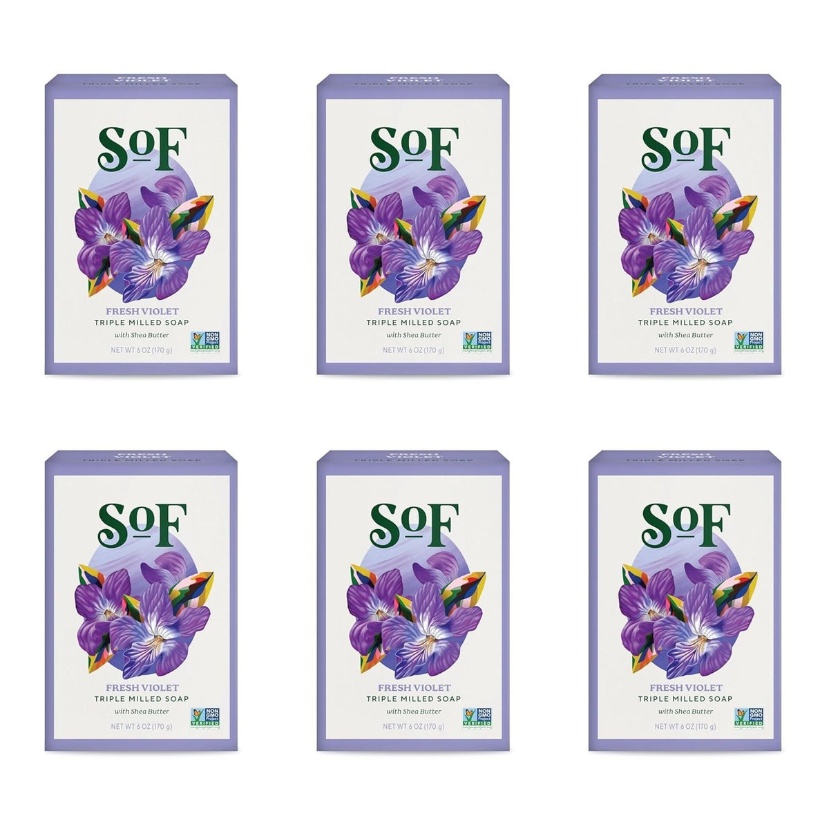 Triple Milled Coconut Oil Bar Soap - Organic 6oz Pack of 6
