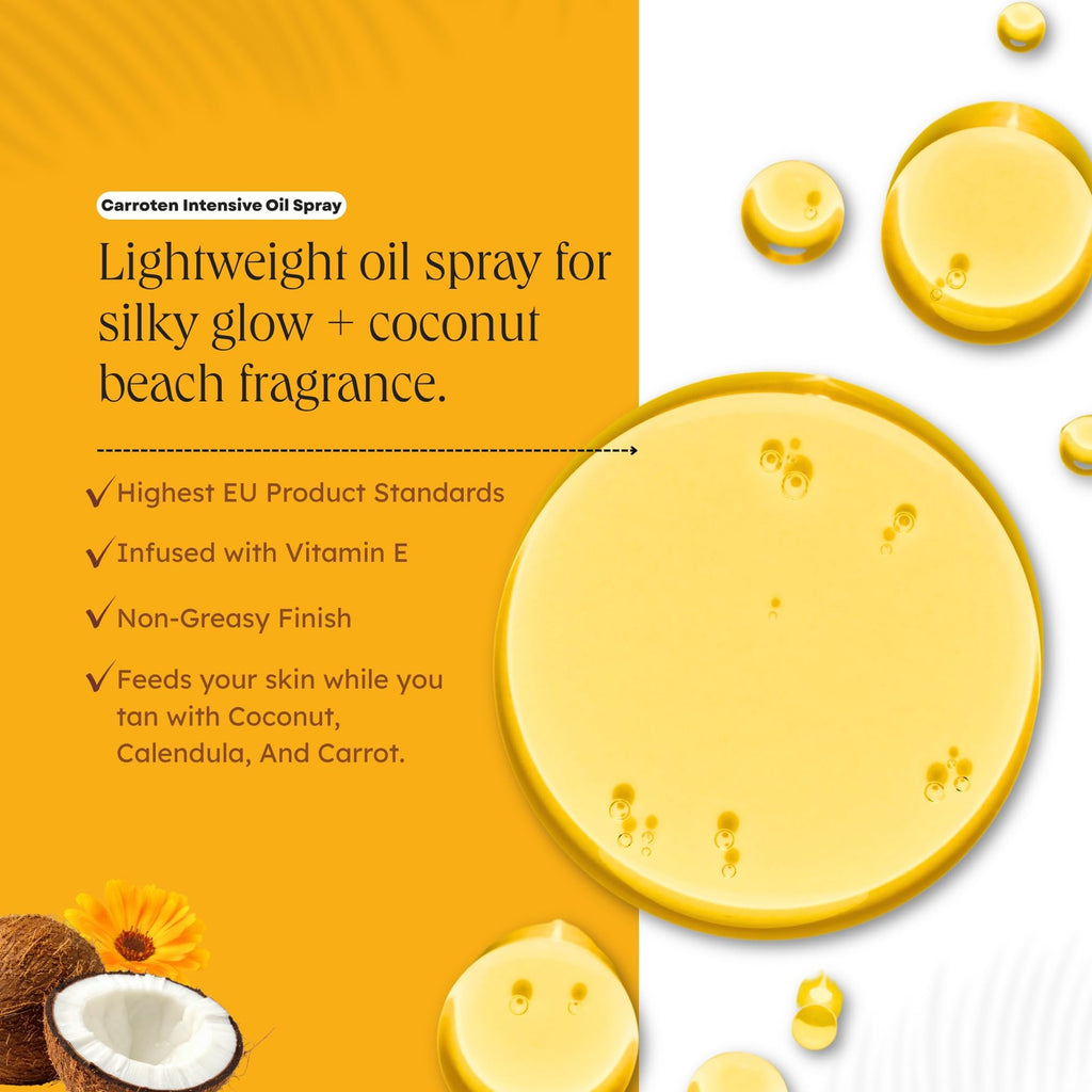 Tanning Oil Spray with Vitamin E & Carrot - Deep, Radiant Sun-Kissed Glow