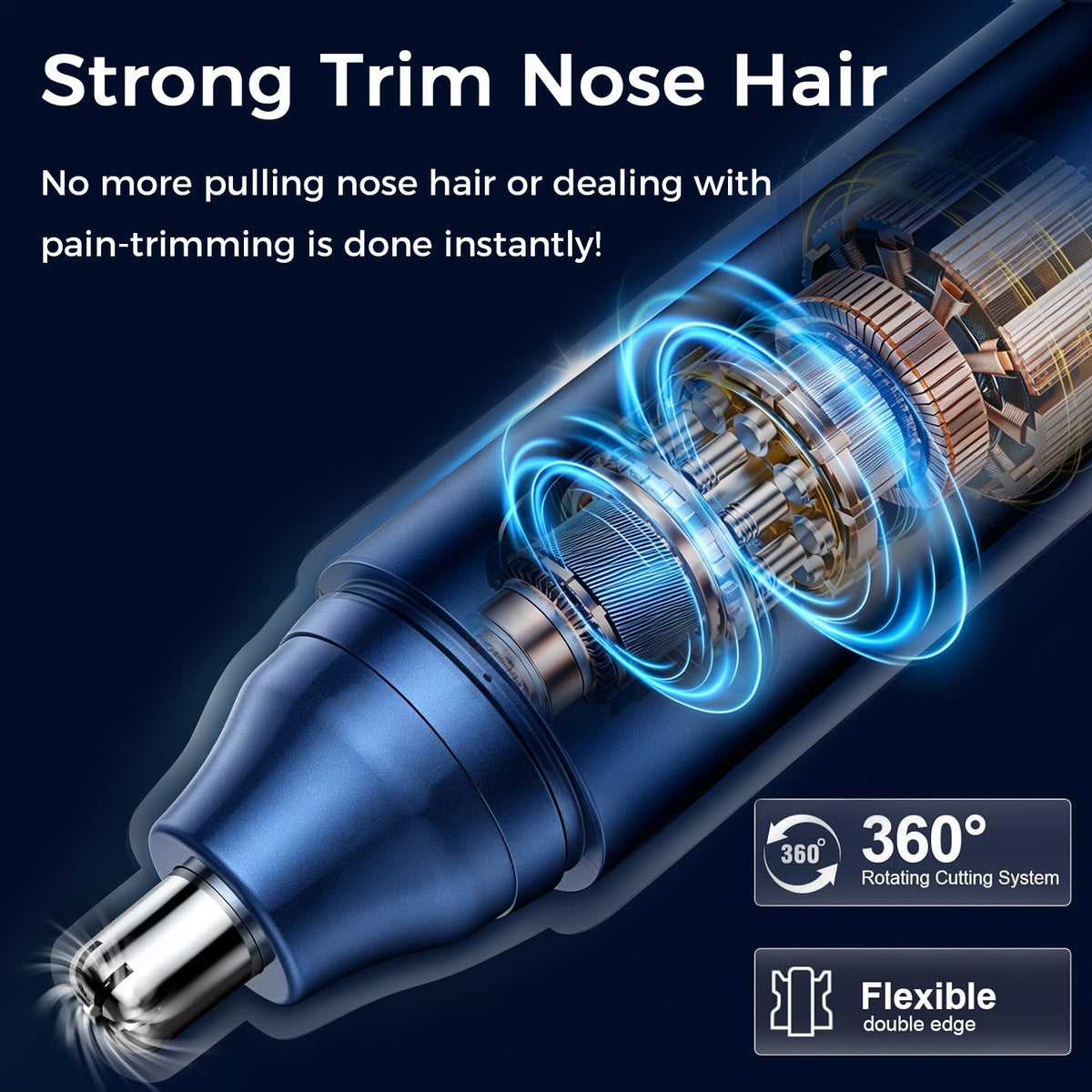 2-in-1 Electric Razor & Nose Hair Trimmer USB Rechargeable Men Women Grooming