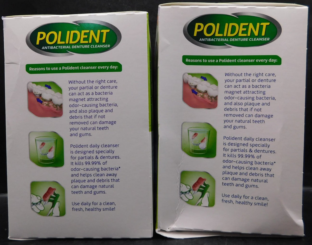Denture Cleaning Tablets Pack - Polident Overnight Whitening, 240 Tabs
