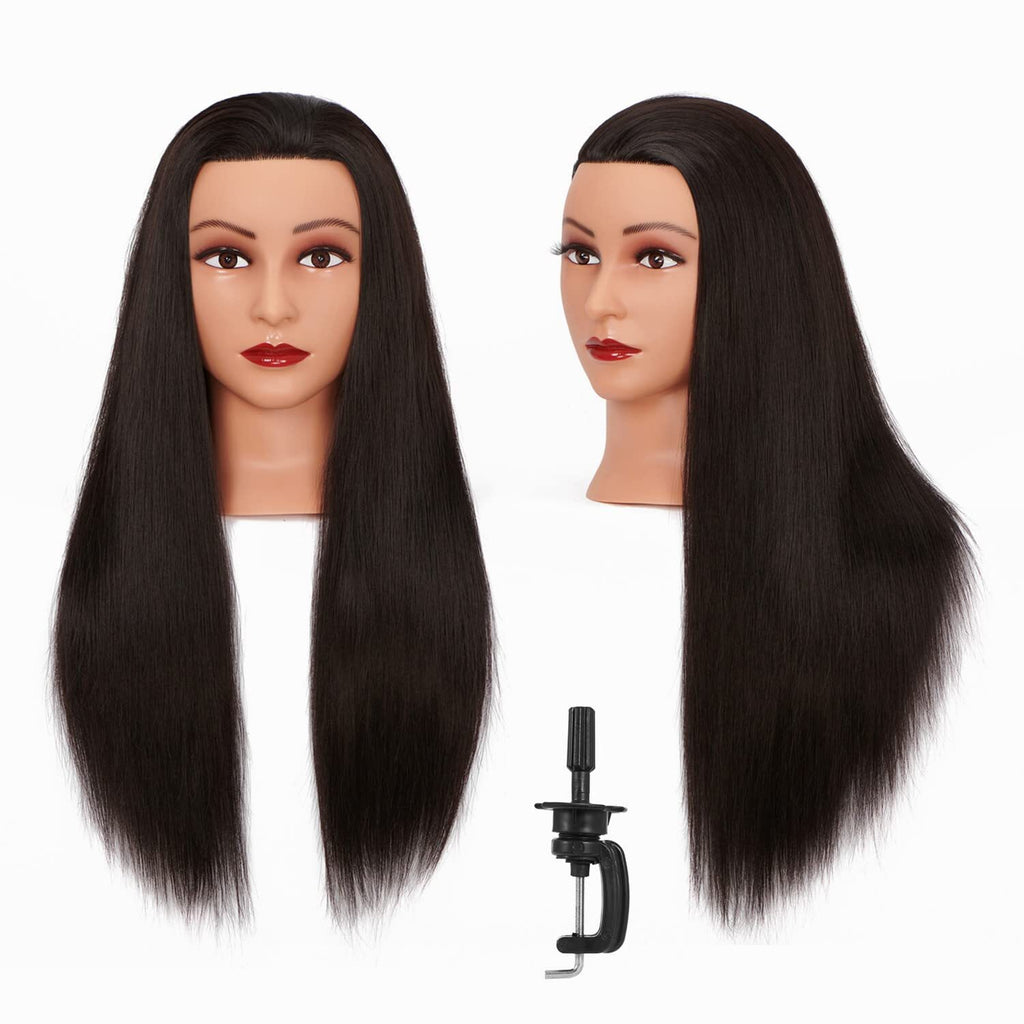 Cosmetology Mannequin Head for Hairdressing Training with Human Hair - 26-28 Inches