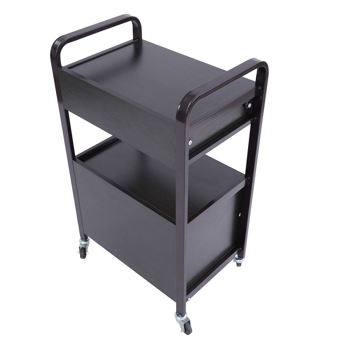 Salon Trolley Cart Rolling Station with Drawer & Cabinet for Beauty & Barber Use