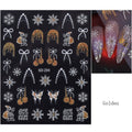 Christmas Nail Stickers Glitter Snowflake Butterfly Holiday Decor - 1 Sheet