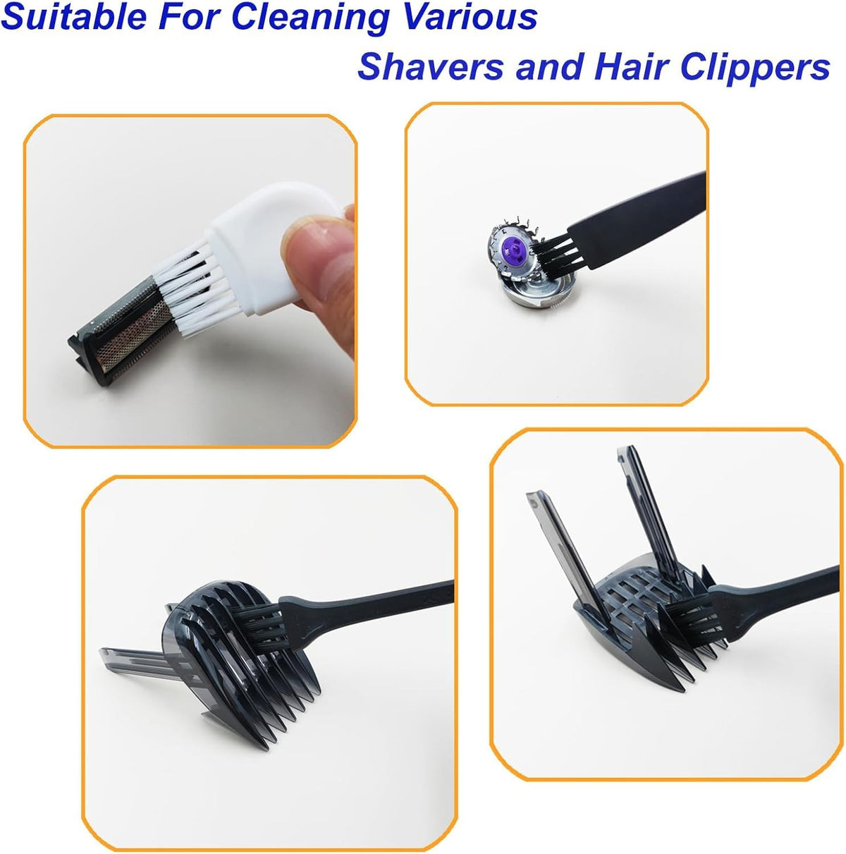 Electric Razor Cleaning Brushes Set - 10 Pcs for All Brands, Replacement Shaver Cleaner