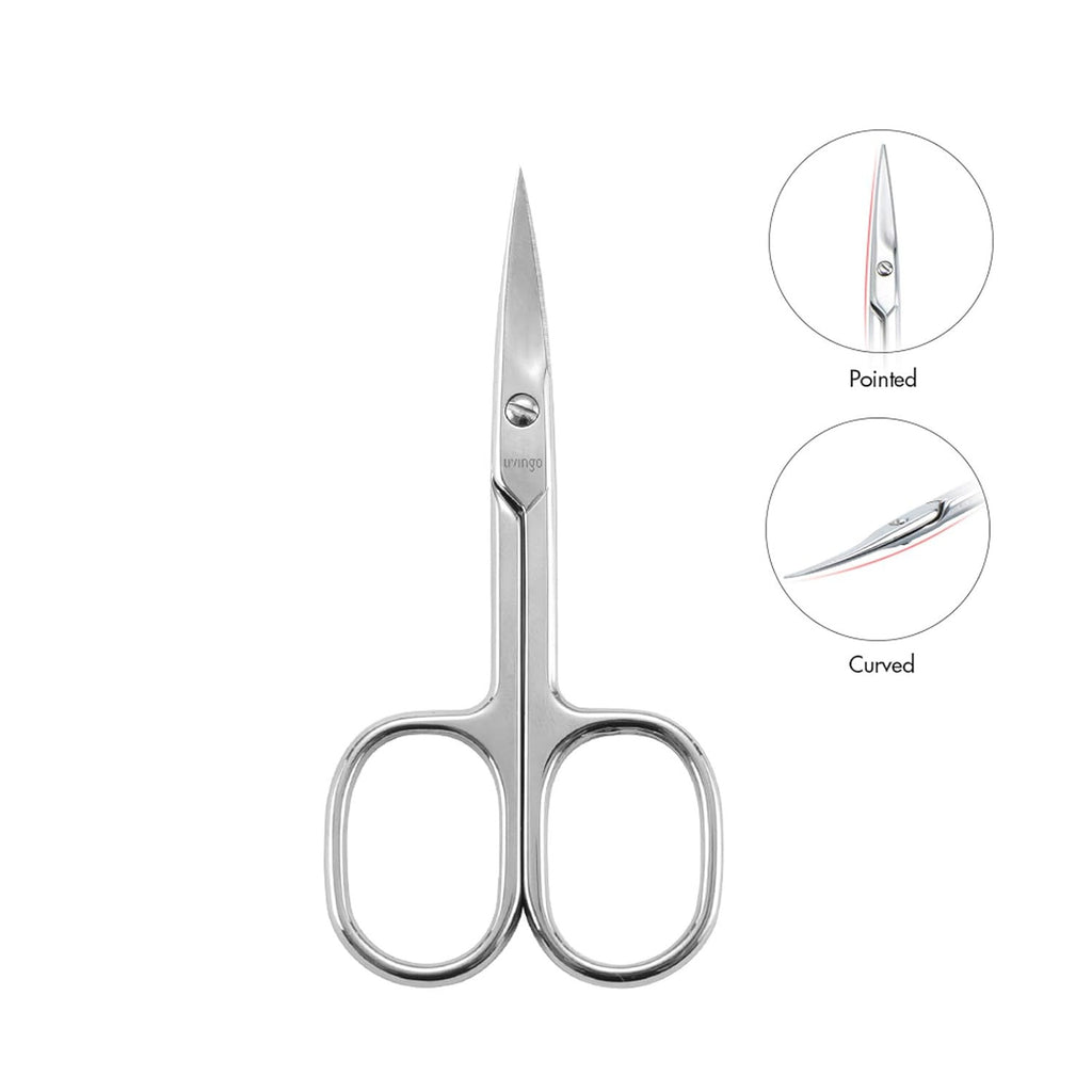 Manicure Scissors 3.5in Stainless Steel Curved Nail & Eyebrow Grooming Tool