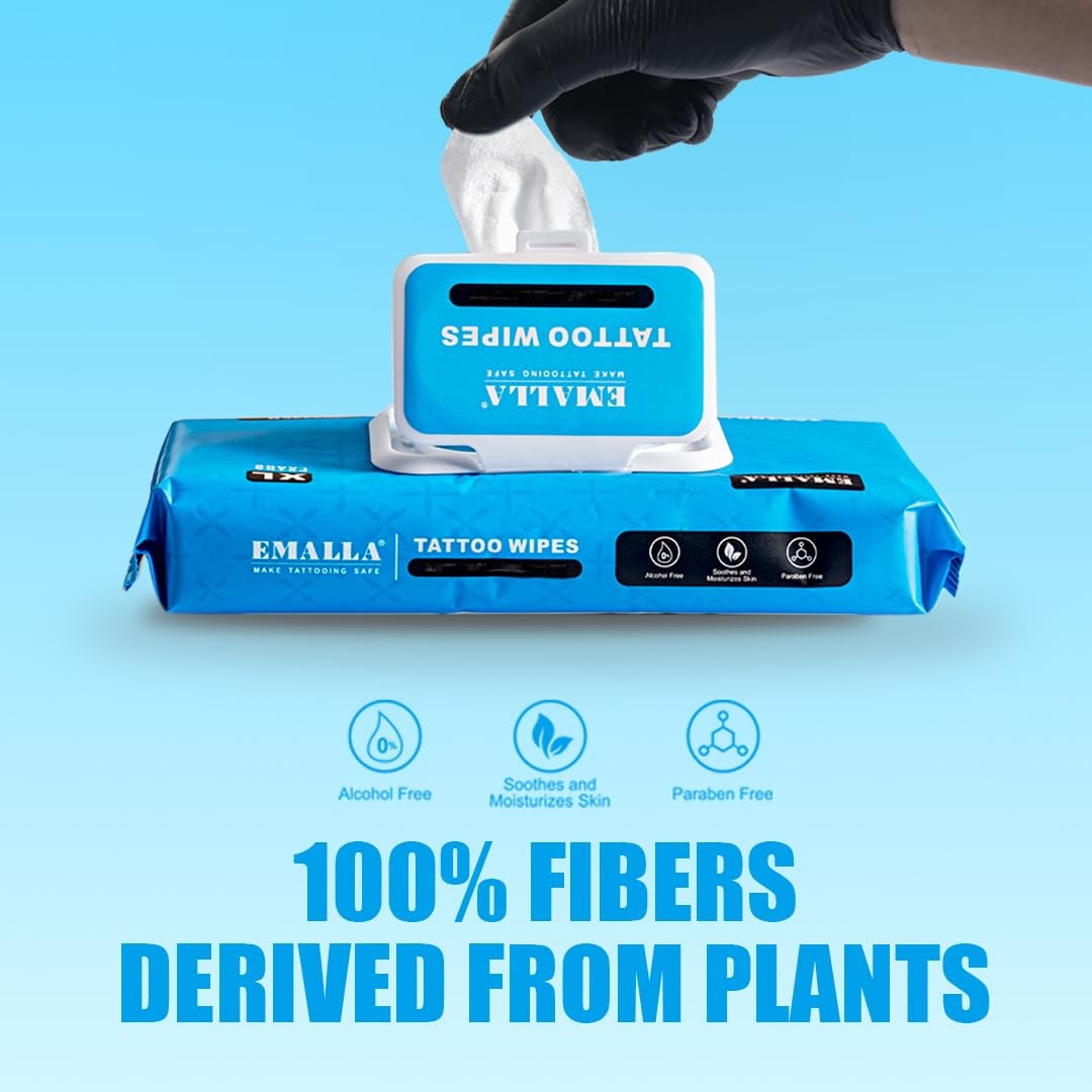 Tattoo Aftercare Wipes – 60 Count All-in-One For Tattooing & Piercing