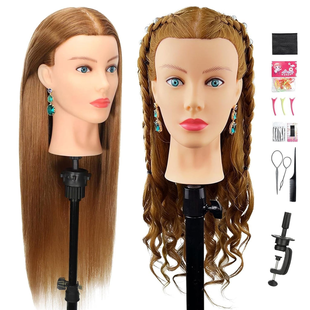 Mannequin Head for Hair Styling Practice Human Hair 26-28 Inches