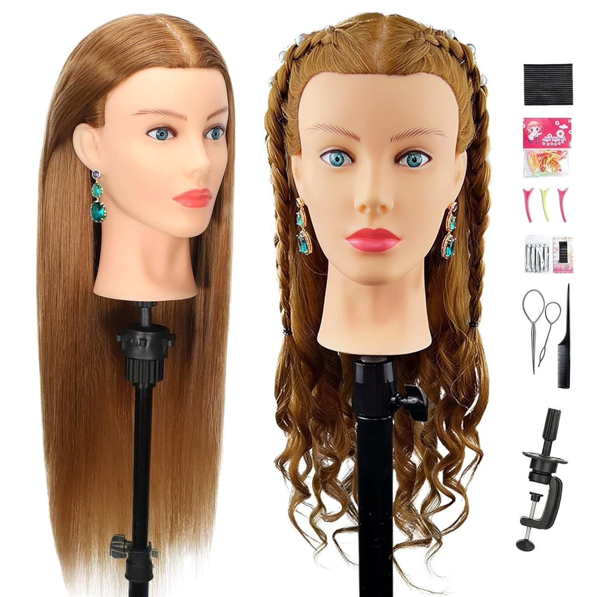 Mannequin Head for Hair Styling Practice Human Hair 26-28 Inches