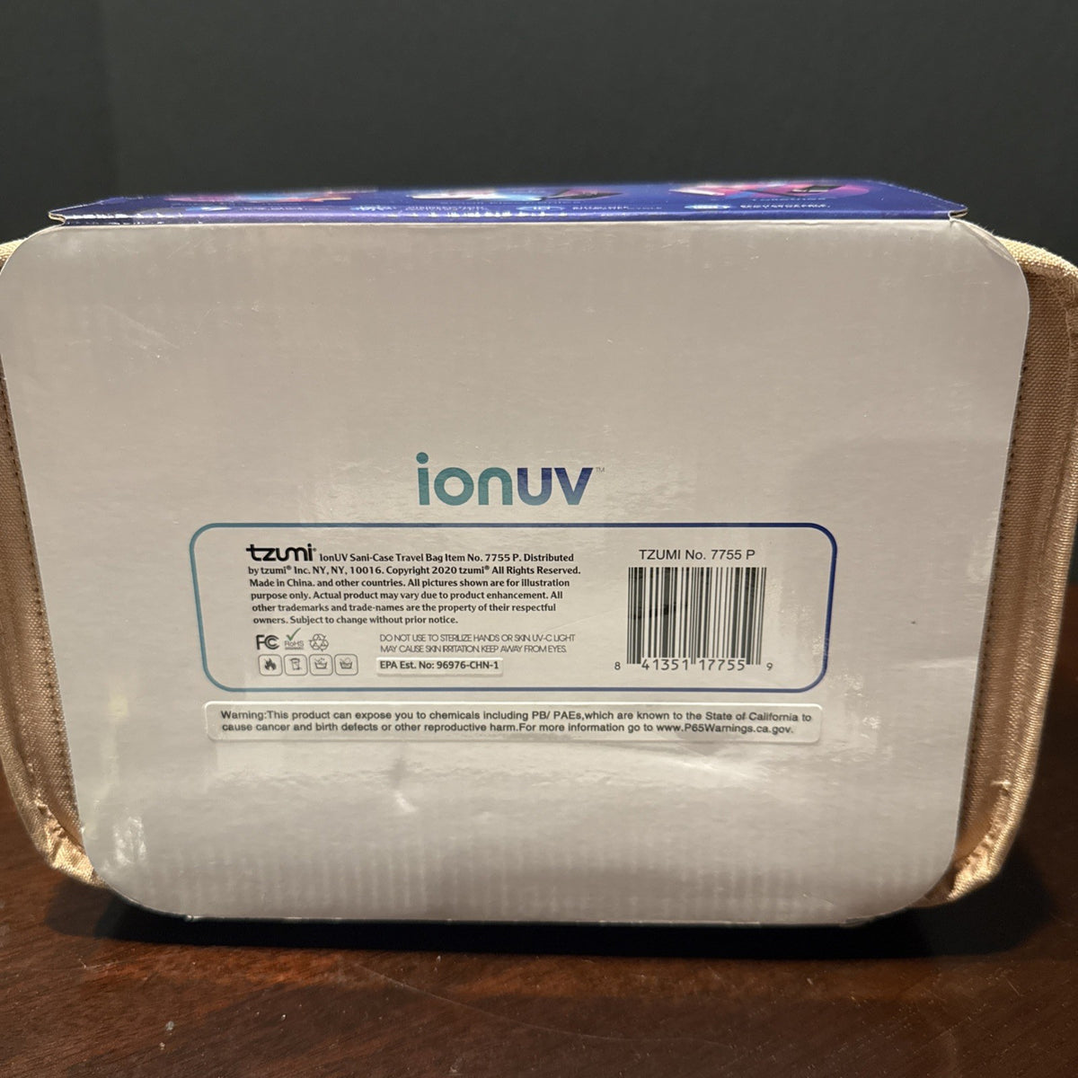 UV Sterilizing Travel Sanitizing Bag with Rechargeable Battery