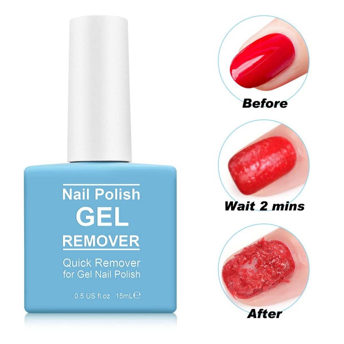 Gel Nail Polish Remover Kit - Fast & Gentle Soak Off in 3-5 Minutes