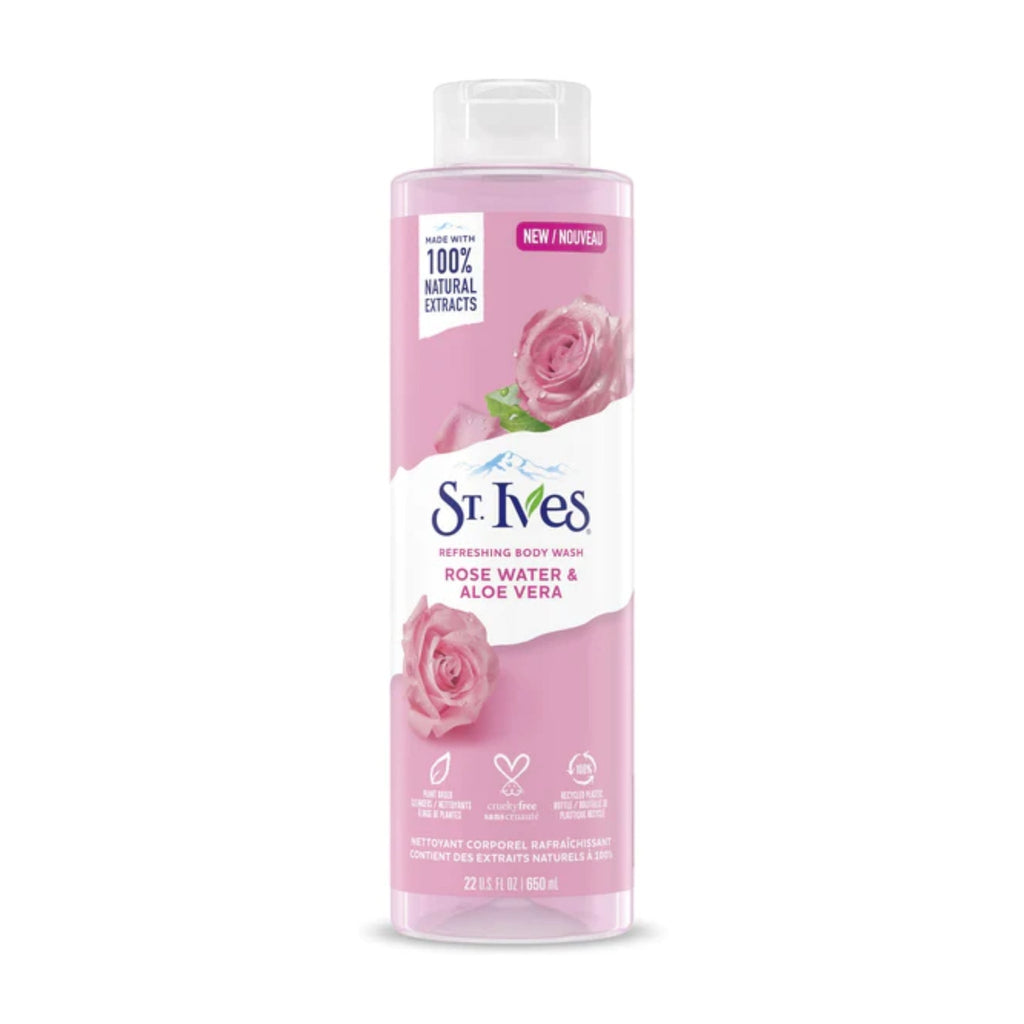 Natural Rose Water & Aloe Vera Body Wash - Refreshing Hydrating 22oz