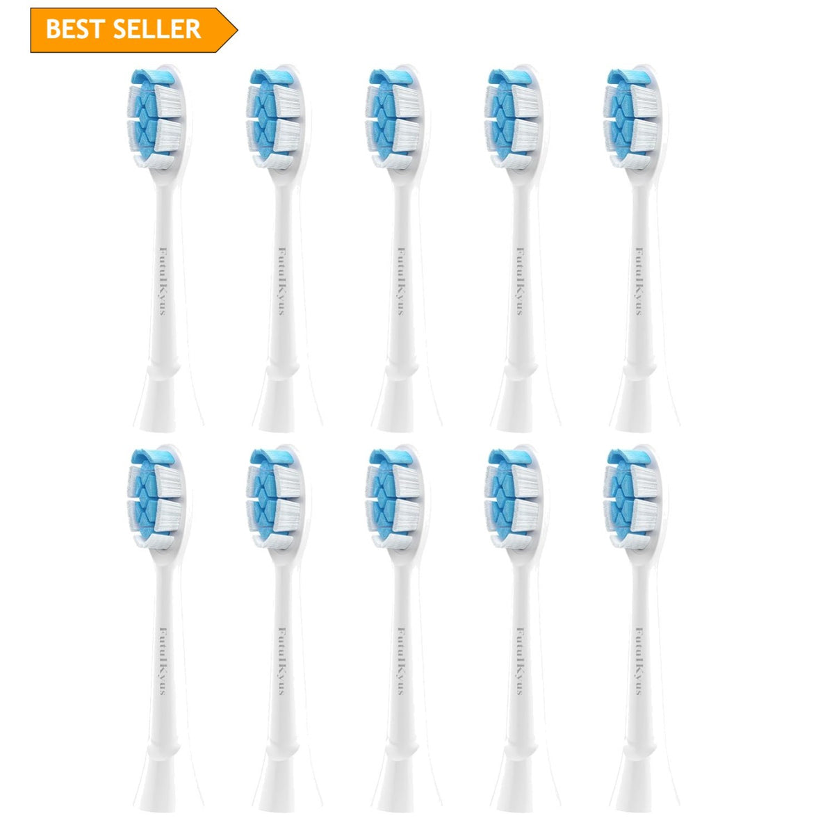 Electric Toothbrush Replacement Heads 10 Pack Soft Bristle Sonic W-Shaped