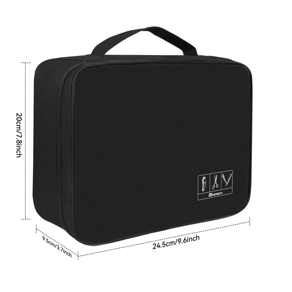 Professional Hair Clipper Travel Case Bag for Barbers - Black