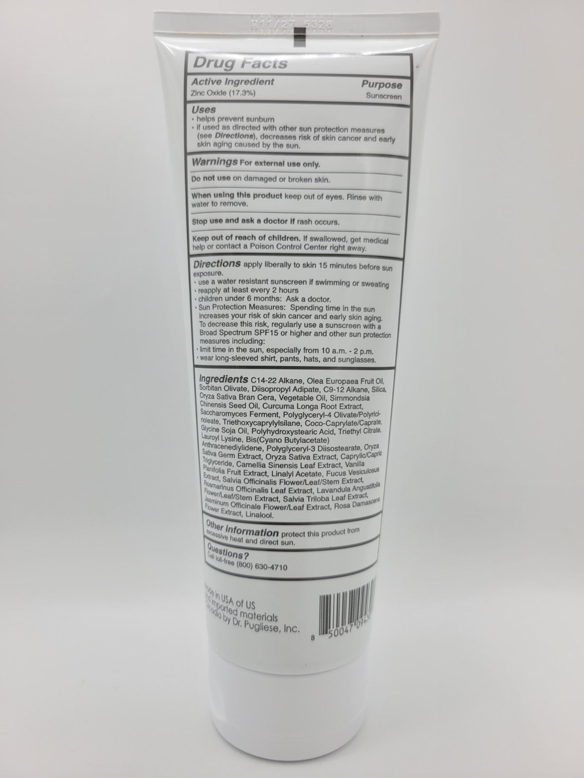 Mineral Sunscreen SPF 30 - 8 oz / 236 mL, Broad Spectrum Sun Protection