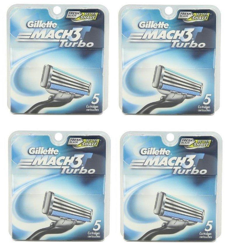 Gillette Mach3 Turbo Razor Blade Refills 20 Count | Compatible with Mach3 & Sensitive Models