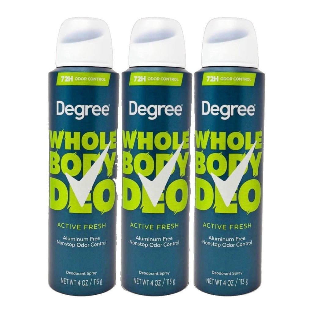 3 Pack Aluminum-Free Deodorant Spray for Whole Body Active Fresh 4oz