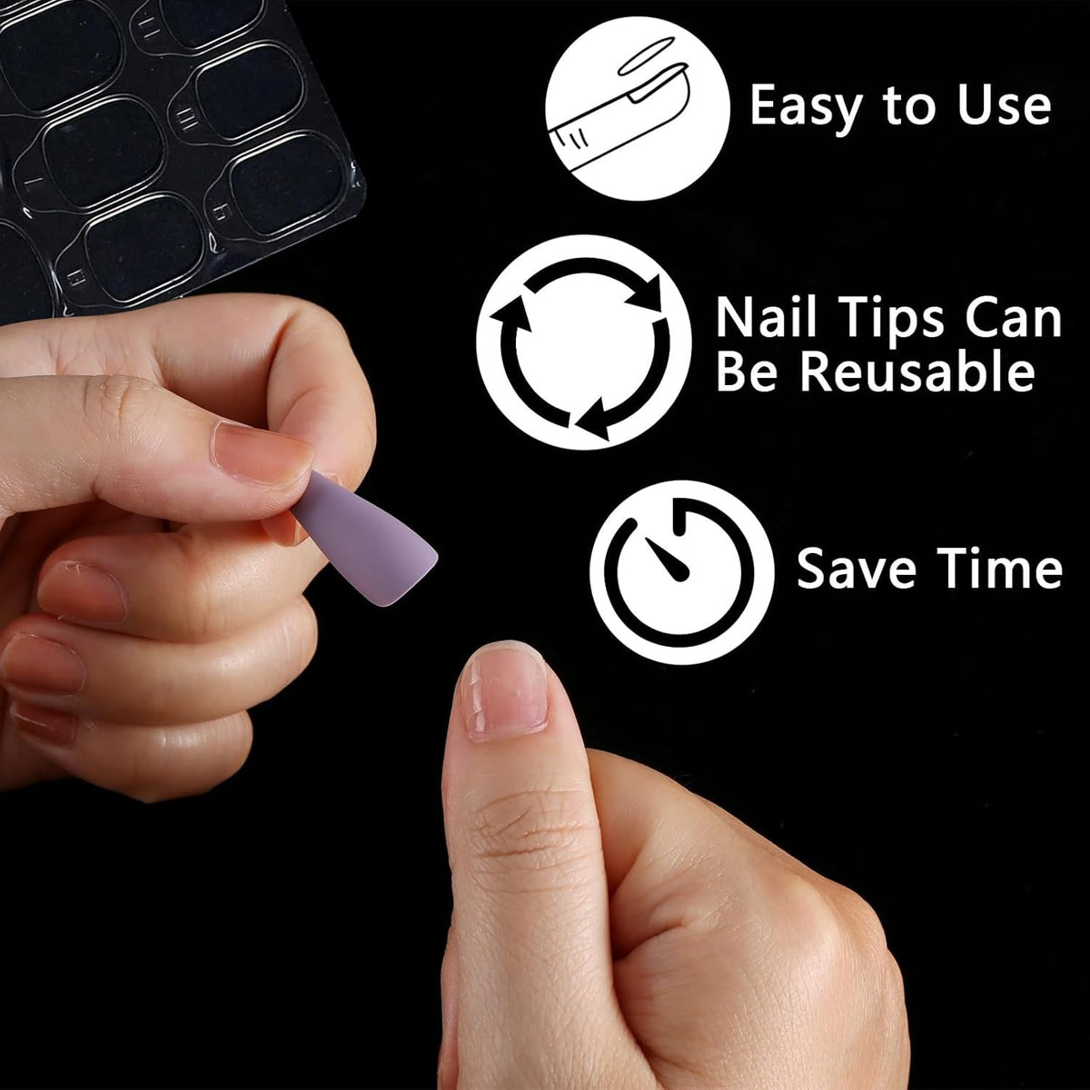 Eco-Friendly Nail Adhesive Tabs 300 Pcs - Easy Apply, Reusable, Waterproof
