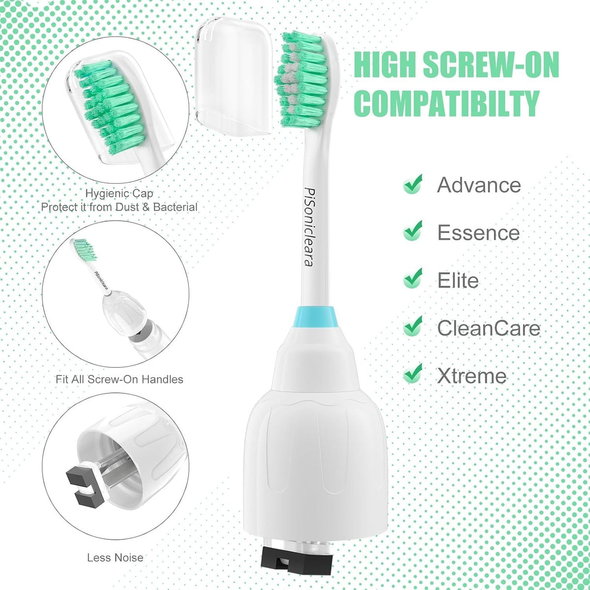 Replacement Toothbrush Heads 6 Pack Compatible with Sonicare E-Series | Deep Cleaning