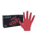 Professional Nitrile Safety Gloves 100 Pack - Multiple Sizes, Red-ISH