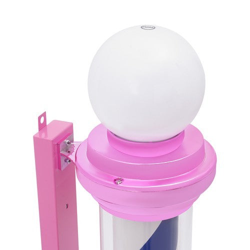 15W Wall-Mounted LED Barber Pole Light for Barbershops & Salons, Pink Exterior