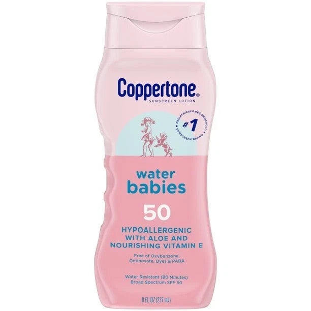 Sunscreen Lotion SPF 50 for Babies - Water Babies 8 oz, Pack of 3