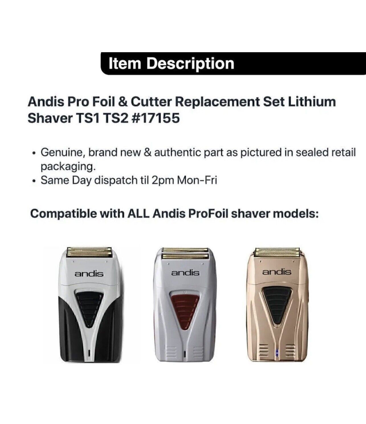 Profoil Lithium Titanium Foil Shaver Replacement Cutter & Foil - Hypoallergenic, Cordless