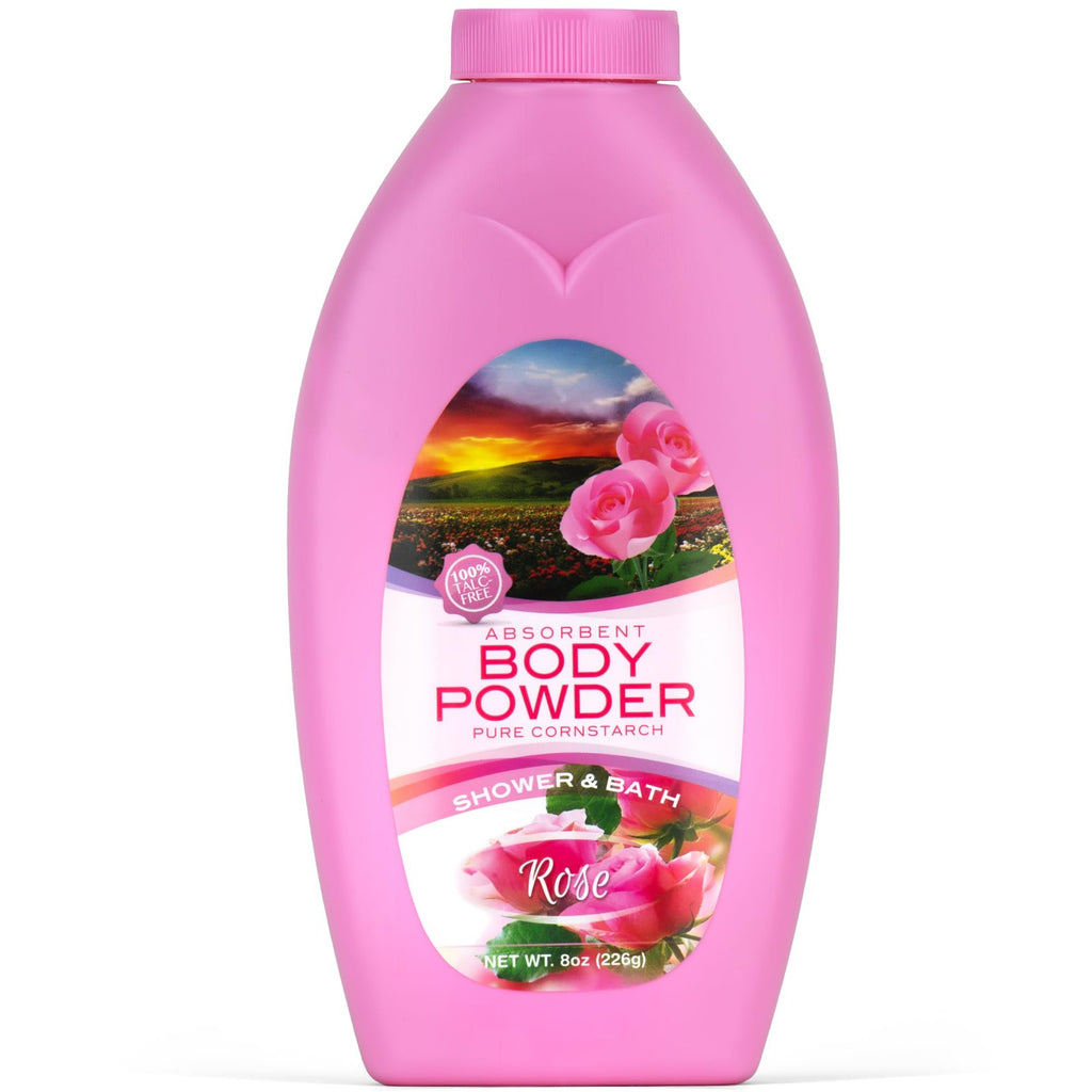 Talc-Free Body Bath Powder for Women with Rose Petals - 8oz