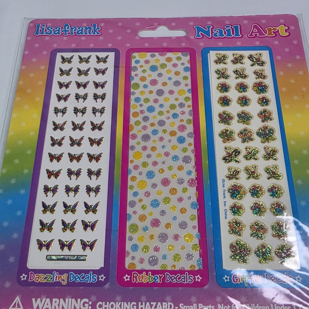 Lot of 4 Lisa Frank Nail Art Stickers - Colorful Nail Decals for Creative Manicures