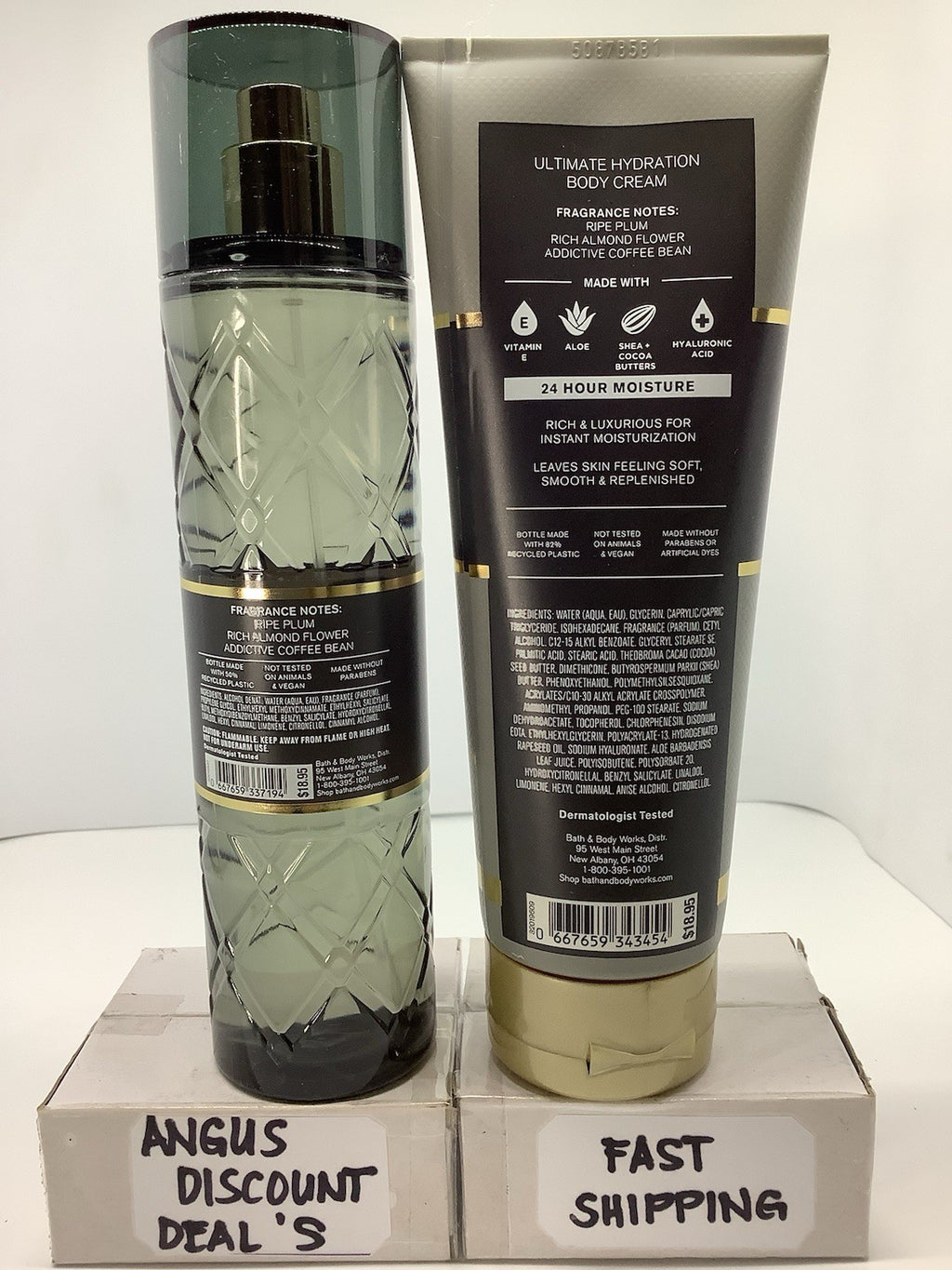 2PCS MIDNIGHT ADDICTION Bath & Body Works Fine Fragrance Mist Cream,