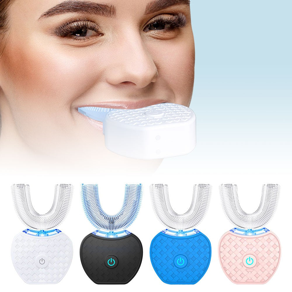 360° U-Shaped Sonic Electric Toothbrush with Blue Light for Adults