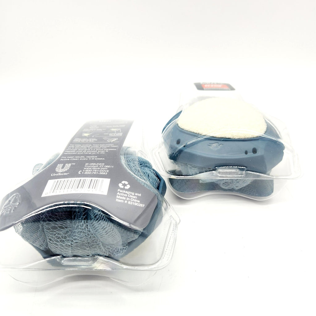 Dove Men Plus Care Dual-Sided Shower Tool Set - Exfoliating & Soft Sides